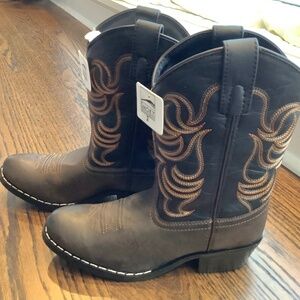Kids NWT Smokey Mountain Boots Brown Faux Leather Style Cowboy 1575C Size 2